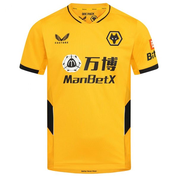 Camiseta Wolves Primera Equipación 2021/2022 Amarillo